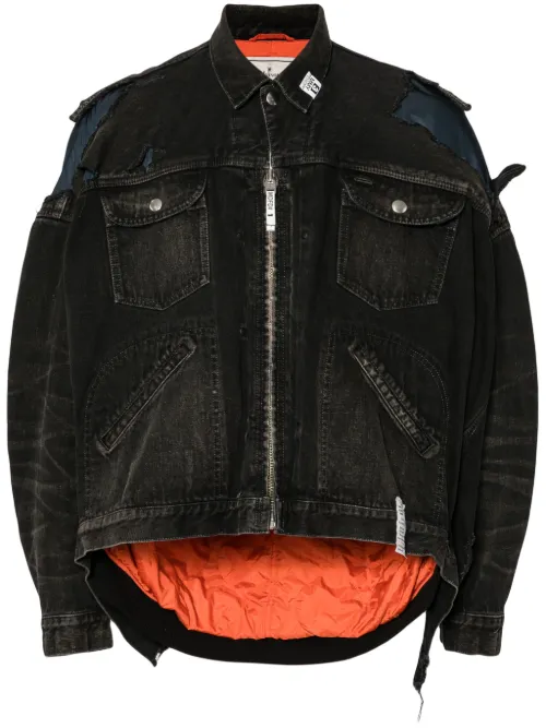 Veste en jean à design superposé - Maison MIHARA YASUHIRO - Modalova