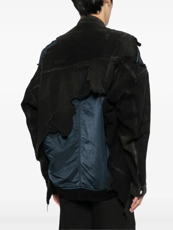 Maison MIHARA YASUHIRO Layered Denim Jacket | Black | FARFETCH Maison MIHARA YASUHIRO Layered Denim Jacket | Black | FARFETCH