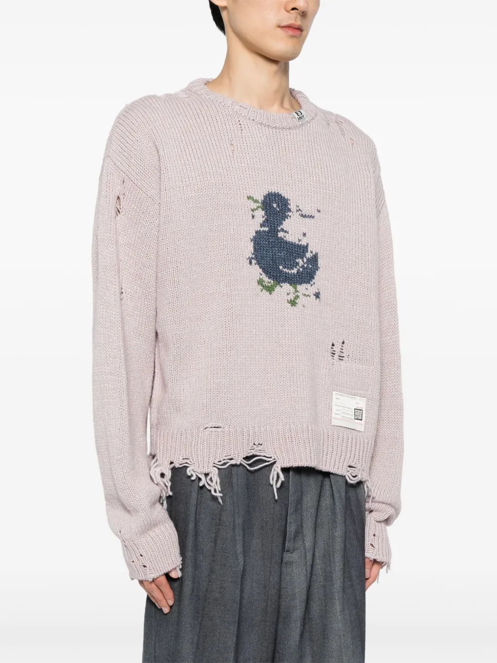 Maison MIHARA YASUHIRO Gerafeld vest met intarsia Roze