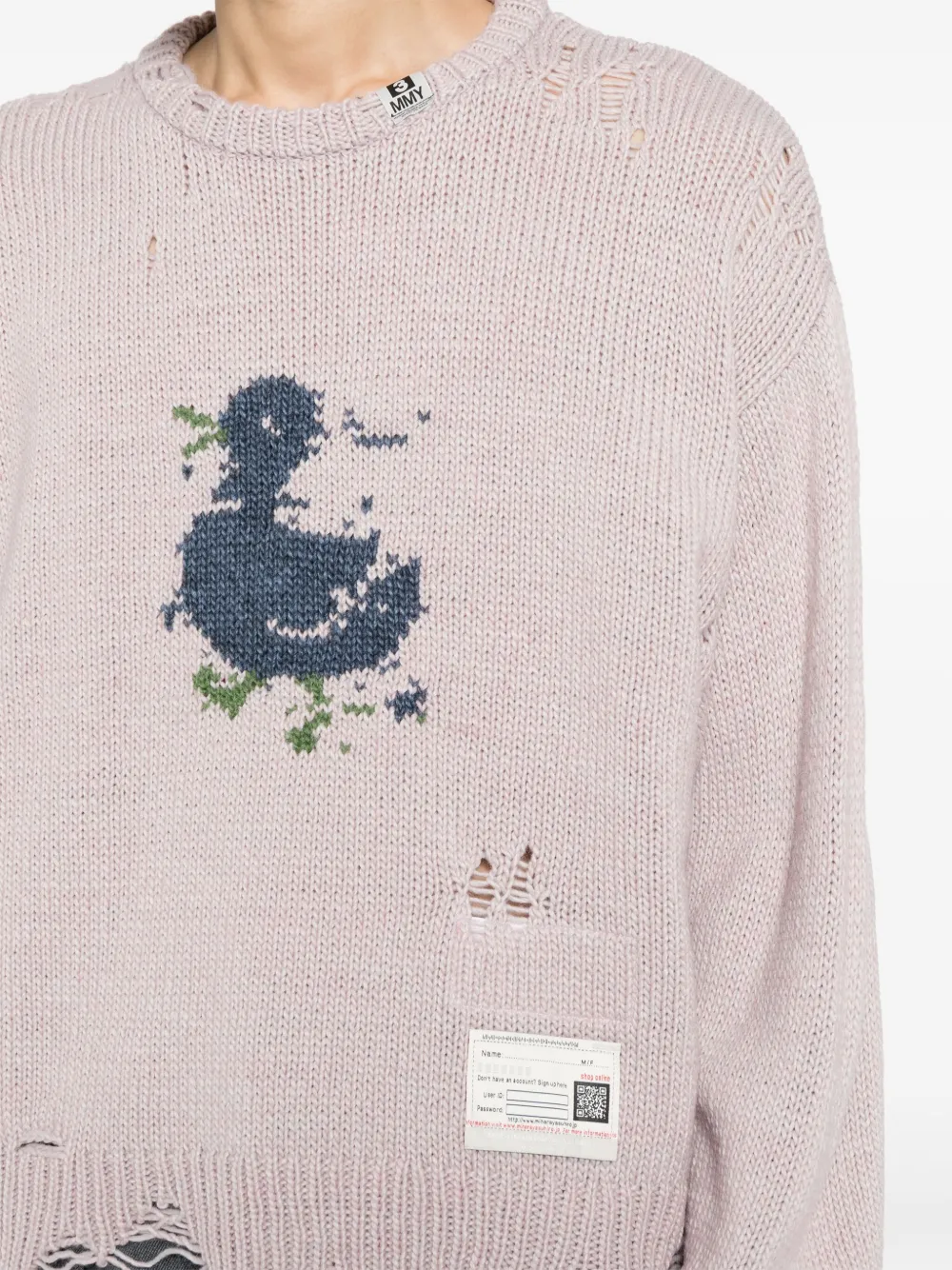 Maison MIHARA YASUHIRO Gerafeld vest met intarsia Roze