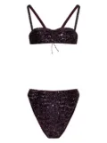 Oséree sequin-embellished high-waisted bikini - Purple