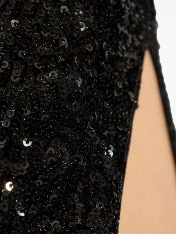 Oséree high-waisted sequin-embellished Midi Skirt | Black