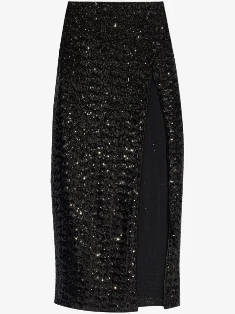 Oséree high-waisted sequin-embellished midi skirt 
