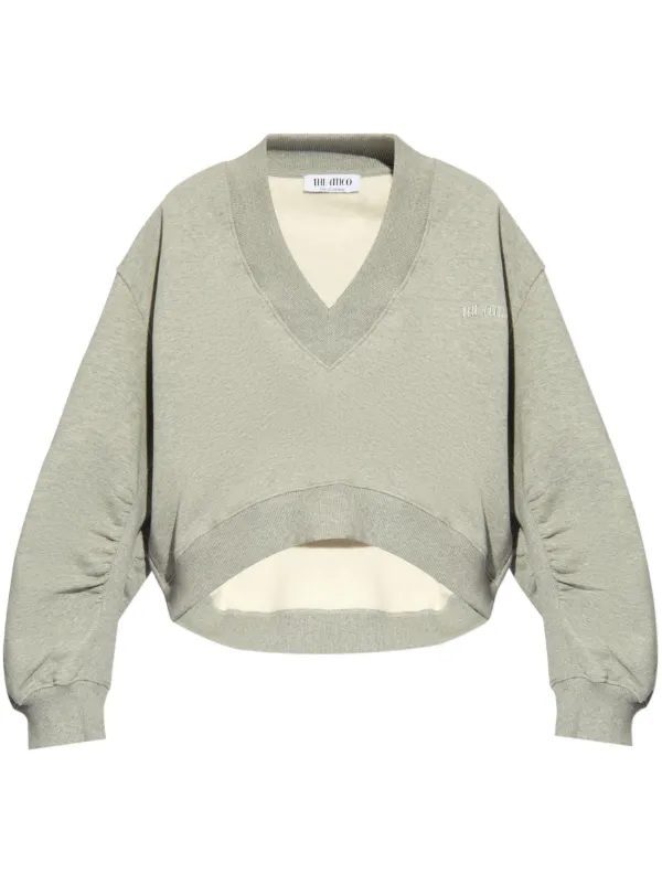 The Attico Logo Cotton Sweatshirt in Grey