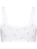 The Attico All-Over Print Logo Top - White