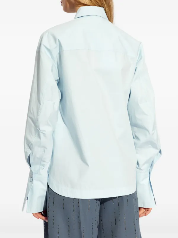 【関税込み】THE ATTICO ELIZA SHIRT The Attico Eliza Striped Cotton Shirt | Blue | FARFETCH