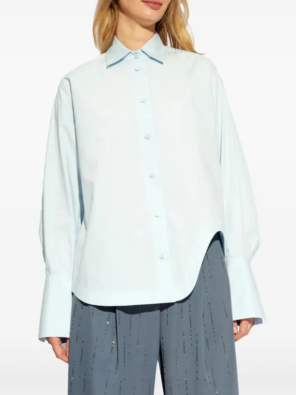 Tシャツ・カットソー THE ATTICO FW24 'Eliza' shirt (248WCH14W055 084) The Attico Eliza Striped Cotton Shirt | Blue | FARFETCH