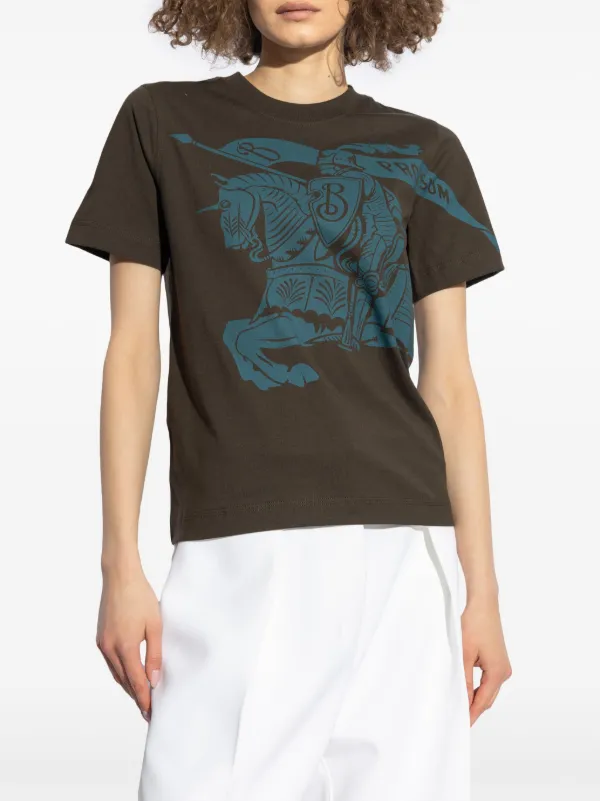 VIP【関税送料無料】希少 Burberry Equestrian Knight T-shirt Burberry Equestrian Knight-motif Cotton T-shirt | White