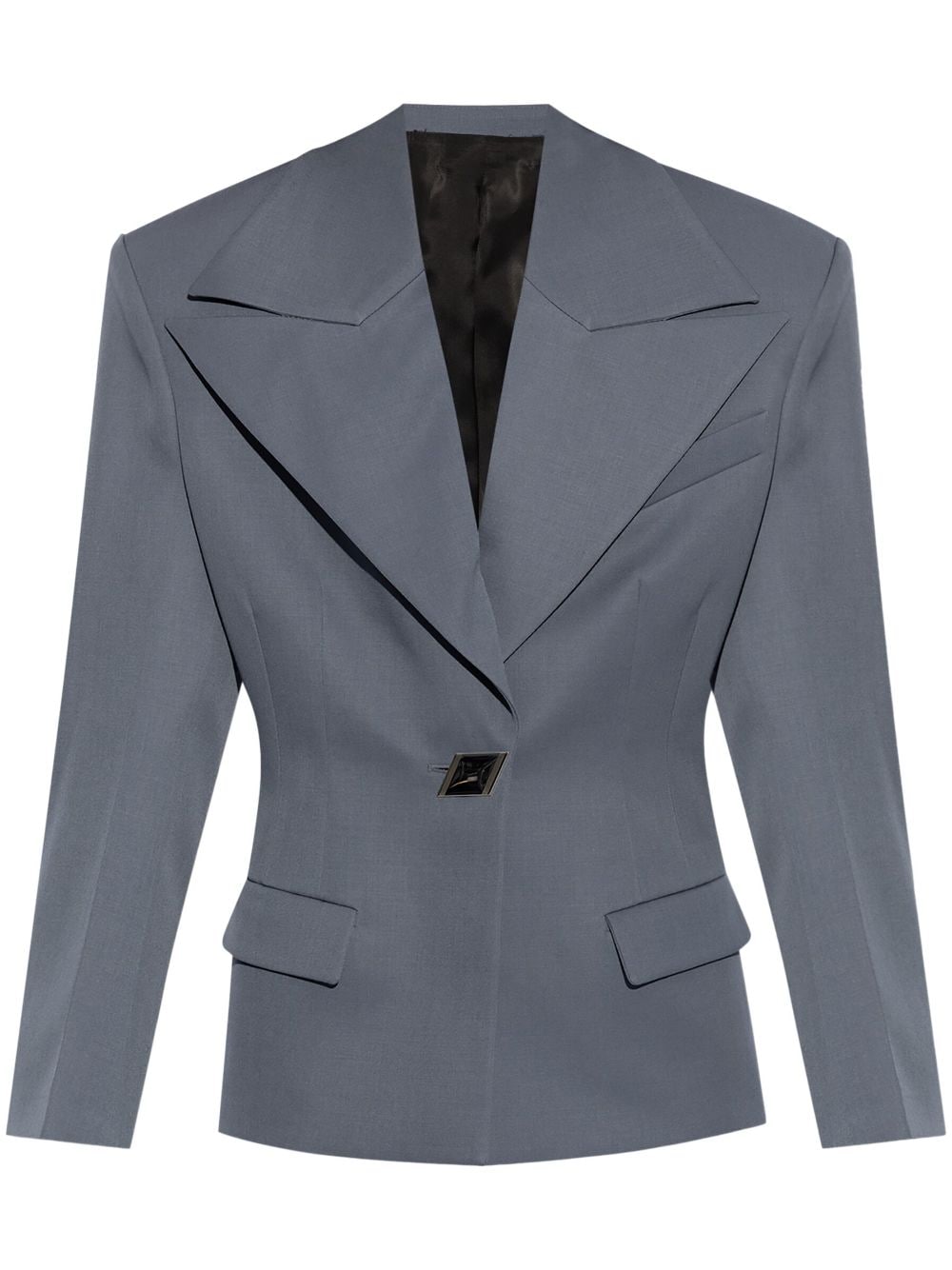 Attico Single Breasted Blazer In Grey