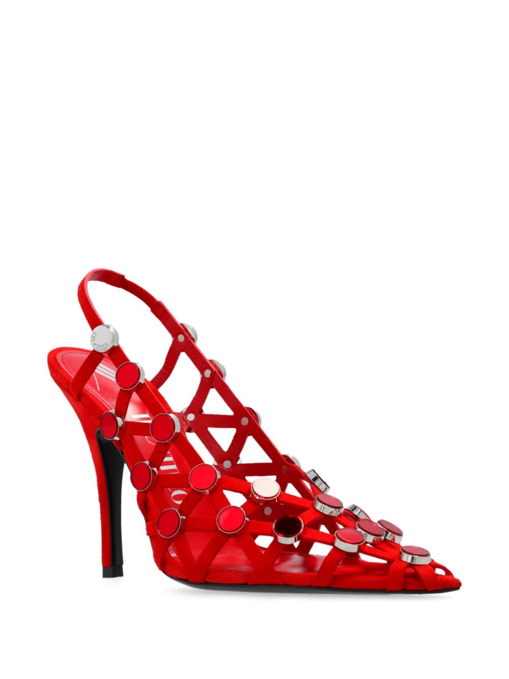 The Attico Grid 105 mm leren pumps - Rood