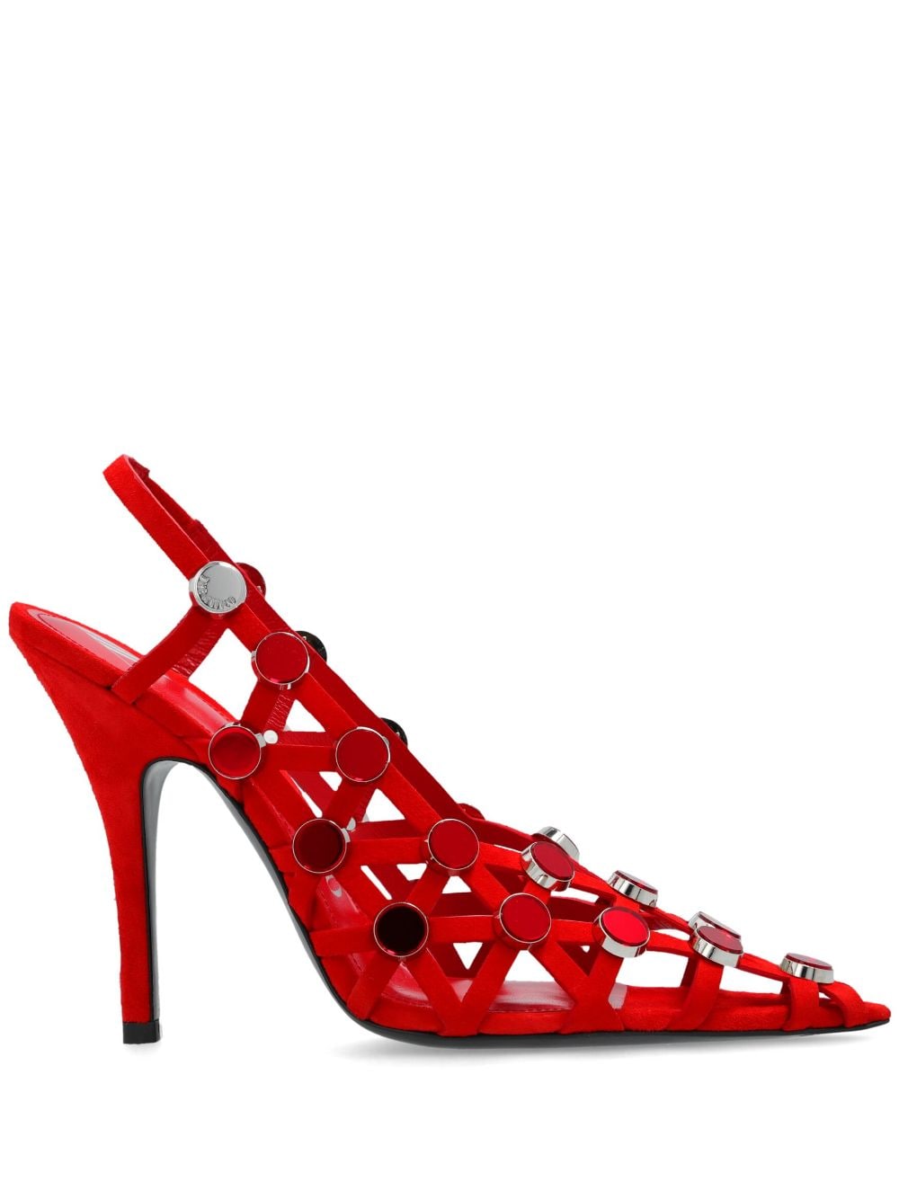 The Attico Grid 105mm leather pumps Red