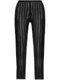 The Attico semi-sheer striped leggings - Black