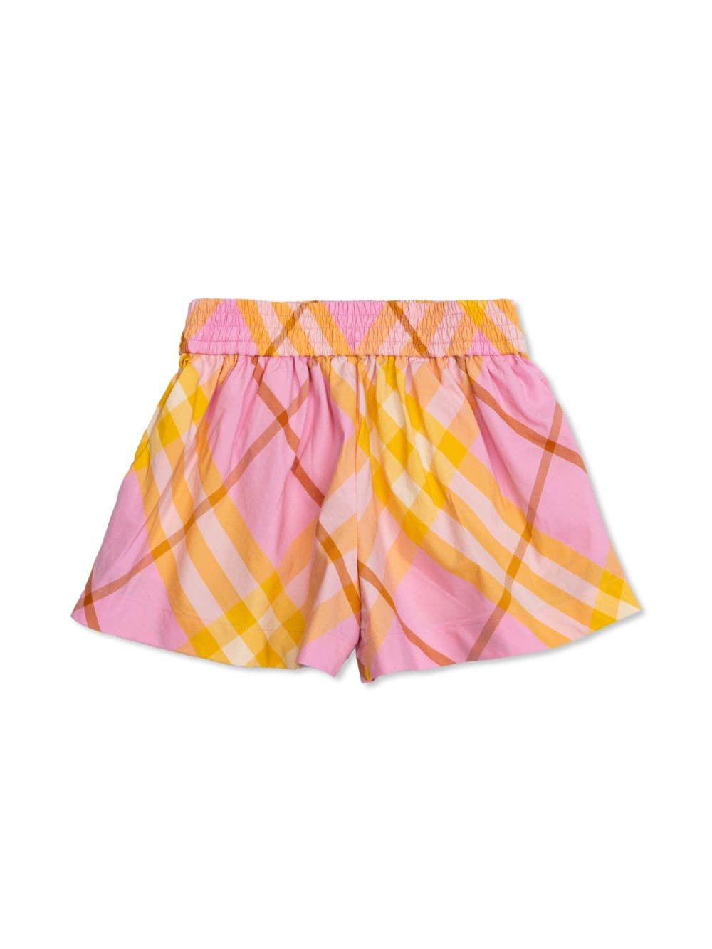 Burberry Babies' Checked Cotton Shorts In Pink