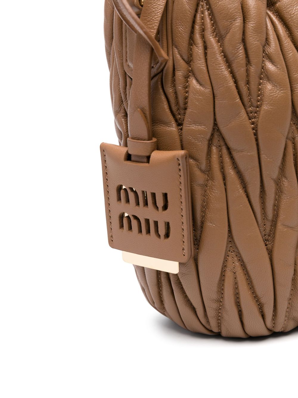 Miu Miu matelassé leather bucket bag WOMEN