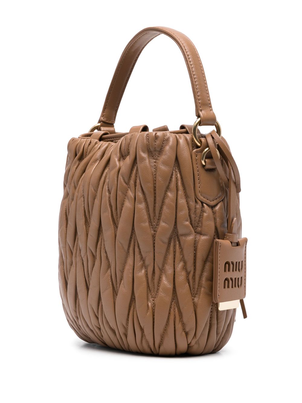 Miu Miu matelassé leather bucket bag WOMEN