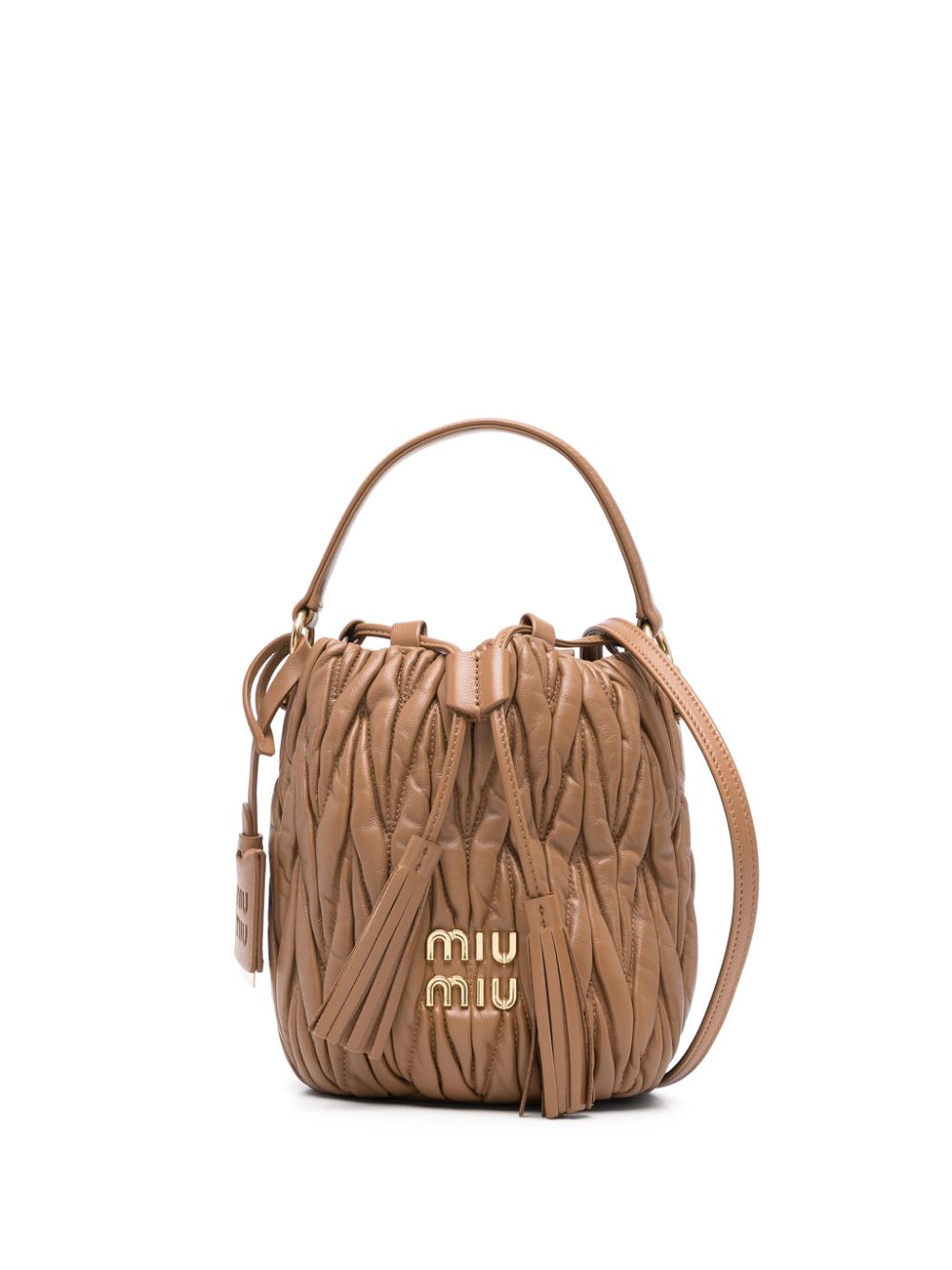 Miu Miu matelassé leather bucket bag WOMEN