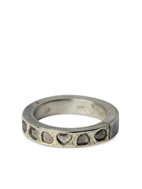 Parts of Four anillo Sistema Fuse Mega Pavé  en plata de ley con diamante