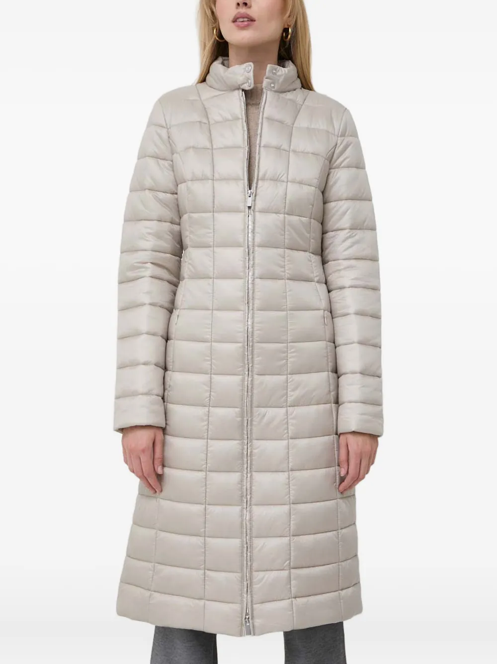 Trussardi Quilted Coat In Neutral