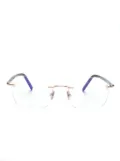 TOM FORD Eyewear rimless rectangle-frame glasses - Gold