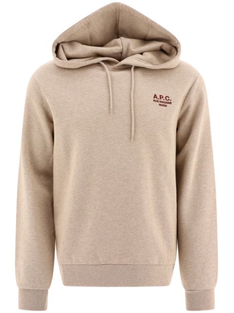 A.P.C. logo-embroidered jersey hoodie Men