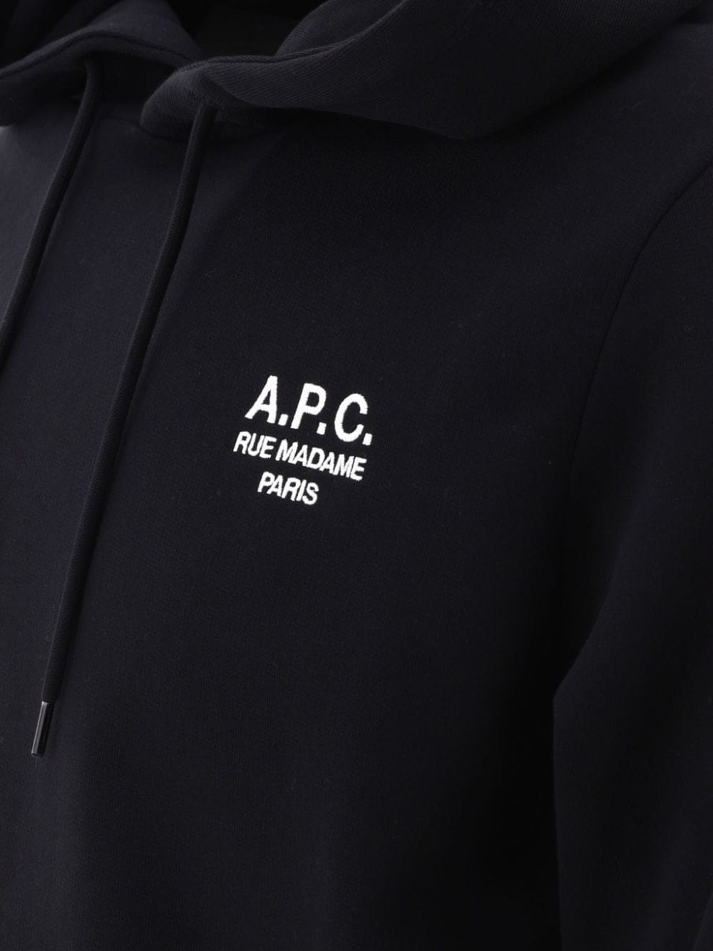 Shop Apc Logo-print Drawstring Hoodie In Black