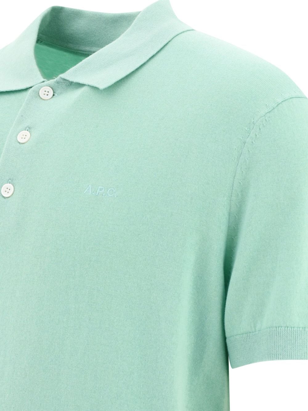 Shop Apc Gregory Logo-embroidered Polo Shirt In Green