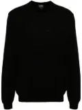 A.P.C. logo-embroidered wool jumper - Black