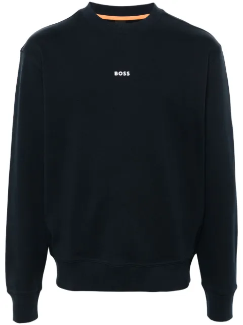 BOSS rubberised-logo cotton sweatshirt