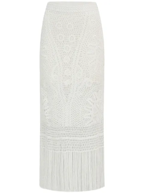 Shanghai Tang open-knit straight skirt