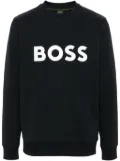 BOSS embossed-logo sweatshirt - Blue