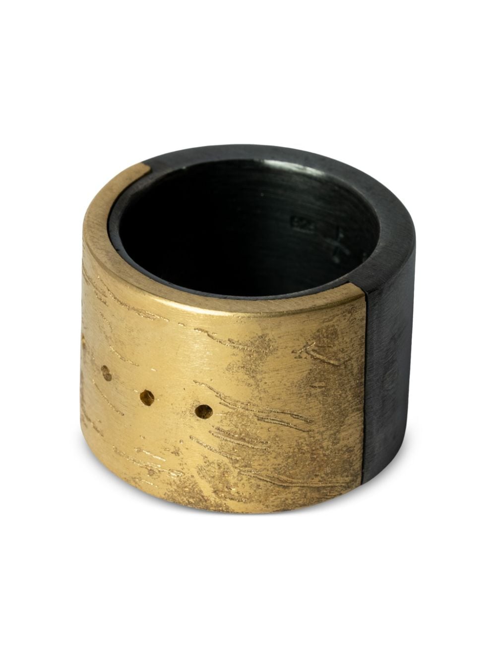 Parts of Four Sistema 4-hole sterling silver brass ring - Zwart