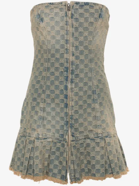 MISBHV monogram-jacquard denim mini dress