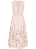 ZIMMERMANN Waverly Plunge linen midi dress - Pink