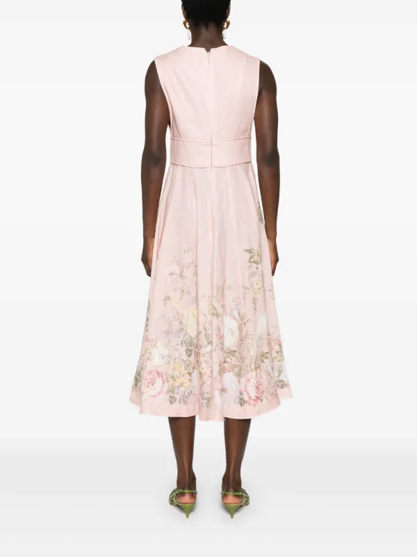 【Zimmermann】Waverly embroidered linen midi dress Waverly embroidered linen midi dress in white - Zimmermann