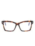 TOM FORD Eyewear light-filtering square-frame glasses - Brown