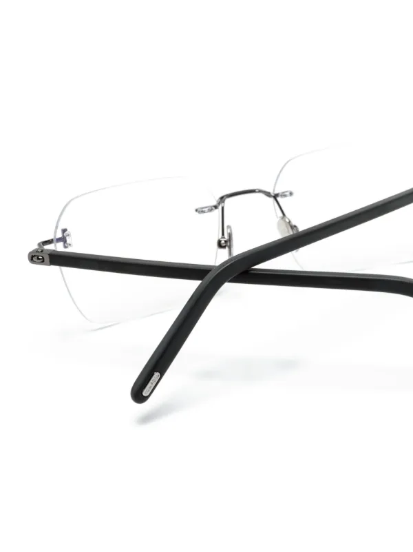 @tom！ TOM FORD Eyewear Rectangular Rimless Glasses | Grey | FARFETCH