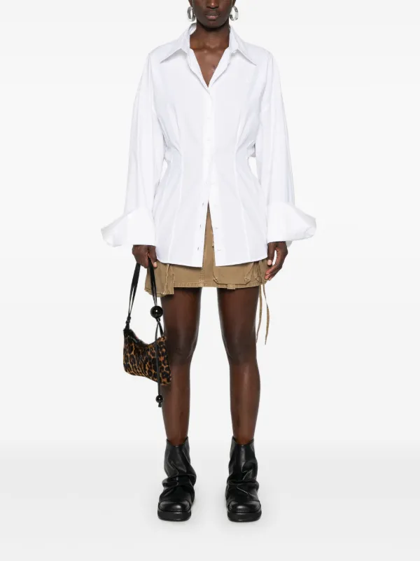 【超安い】 The Attico Cotton Poplin Shirt | White | FARFETCH シャツ+ブラウス(長袖+七分)