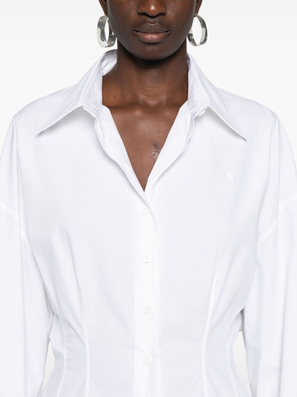 Shop Attico Cotton Poplin Shirt In White