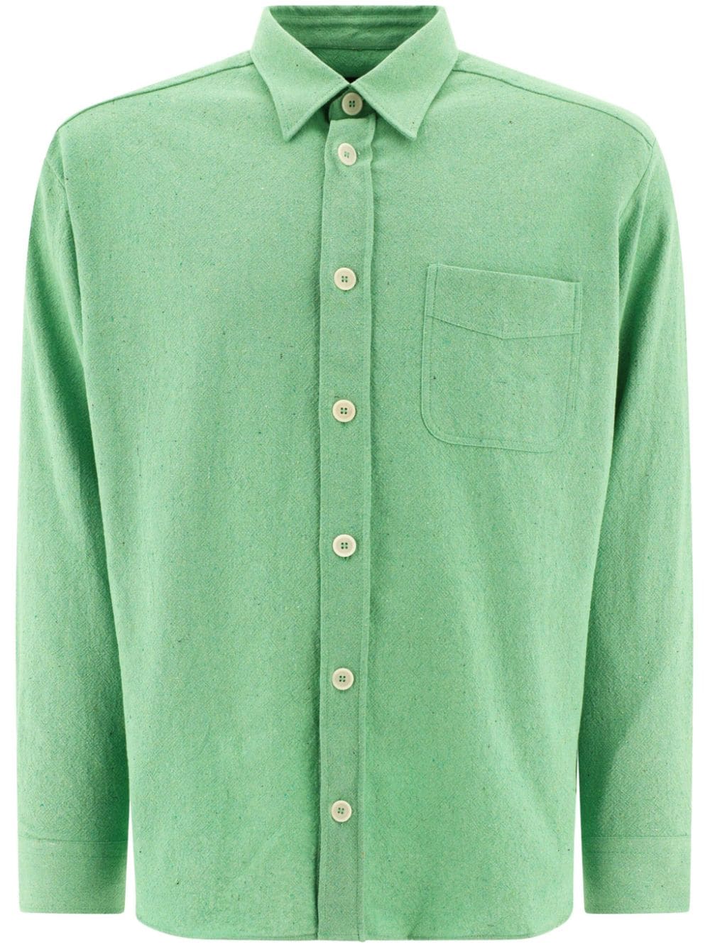 Apc Cutaway Collar Buttoned Shirt In Green