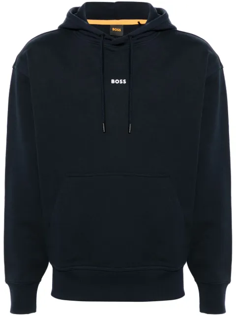 BOSS rubberised-logo cotton hoodie