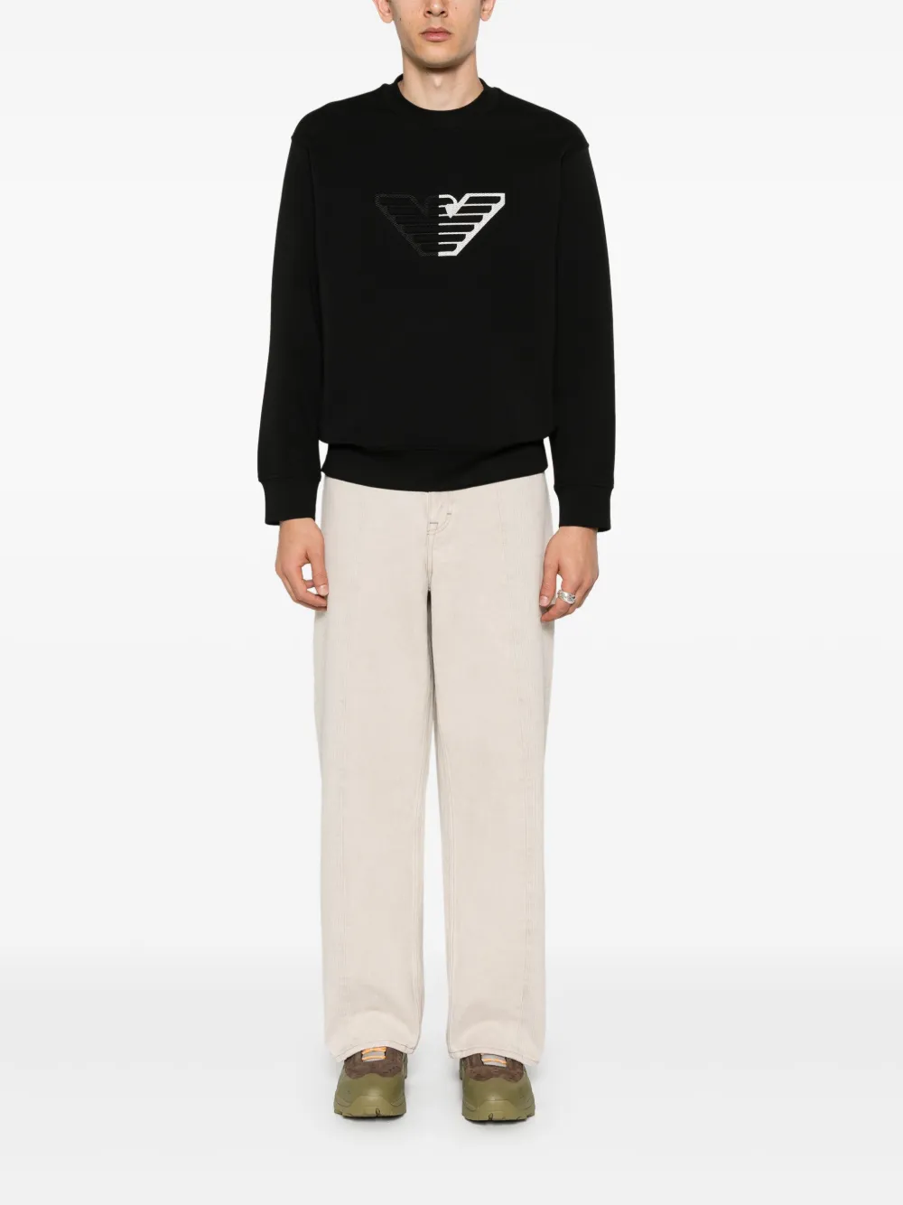 Emporio Armani Sweater met logo-applicatie - Zwart