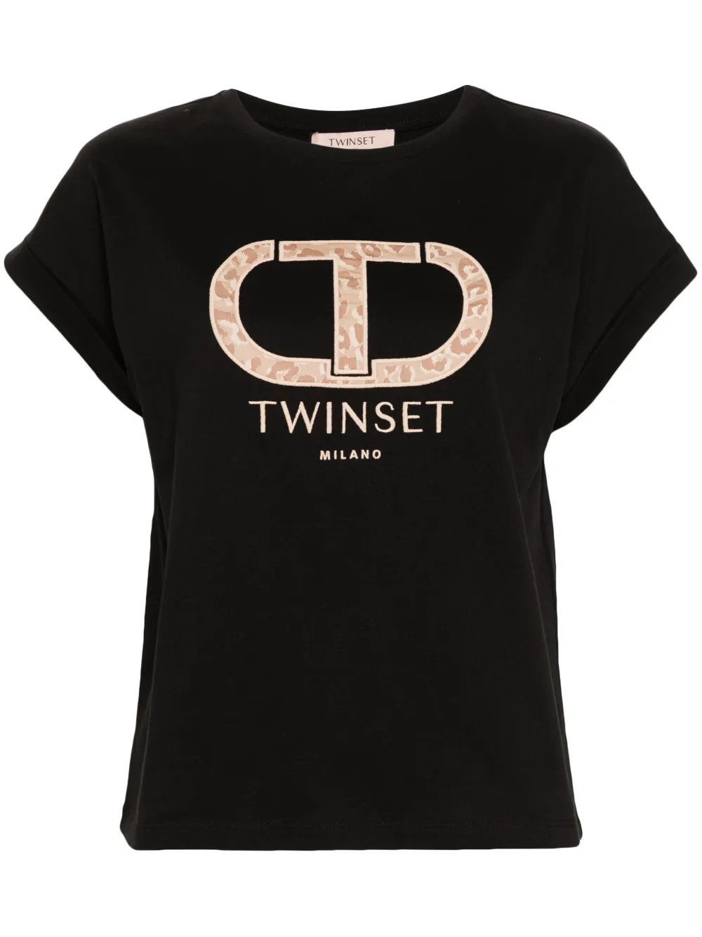 TWINSET T-shirt met geborduurd logo Zwart
