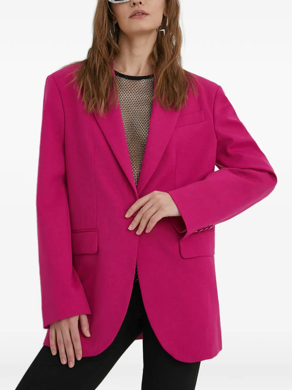 MOSCHINO JEANS Blazer monopetto con bottoni - Rosa