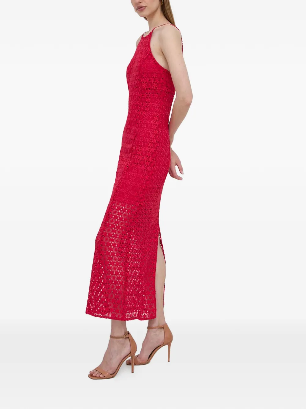 GUESS USA Maxi-jurk van kant met spaghettibandjes - Roze