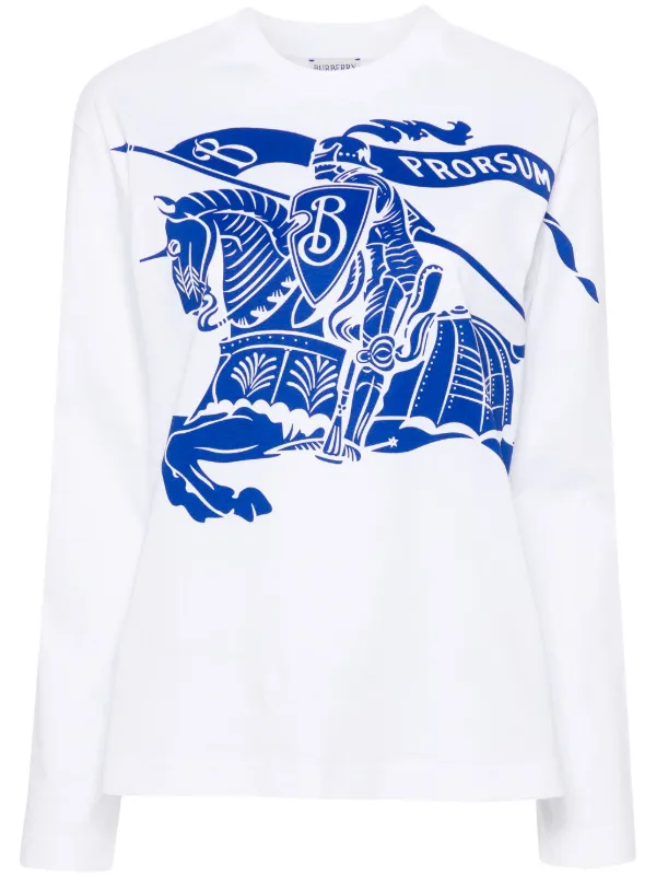 【話題】BURBERRY バーバリー「Equestrian Knight」Tシャツ Burberry Equestrian Knight-print T-shirt | Black | FARFETCH