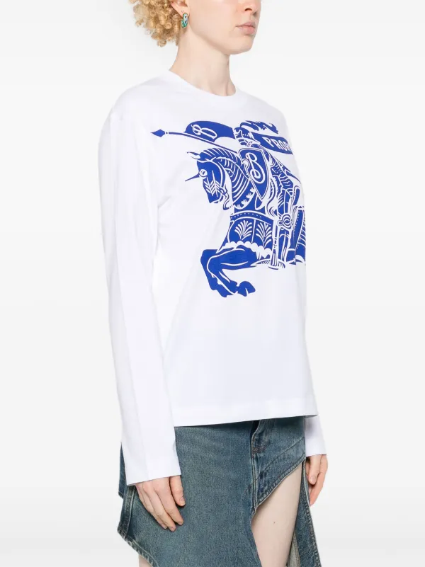 Burberry Equestrian Knight-motif Cotton T-shirt | White