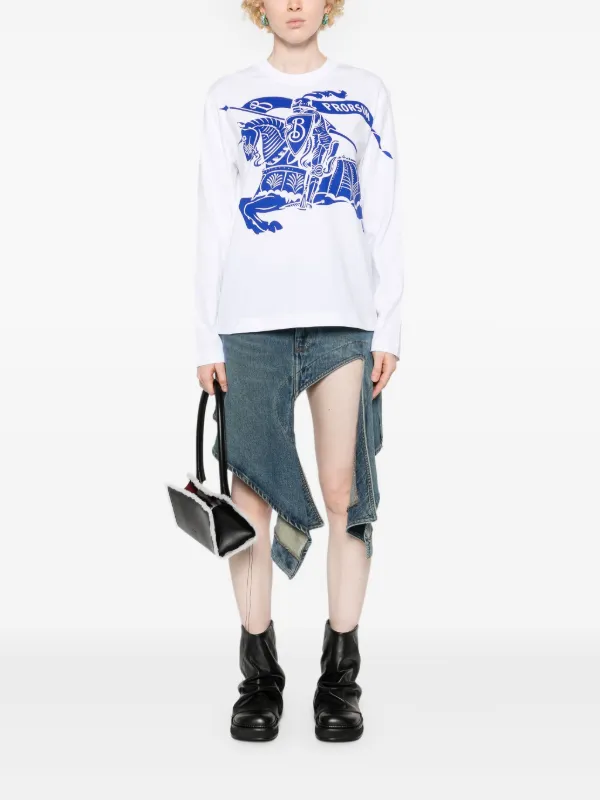 Burberry Equestrian Knight-motif Cotton T-shirt | White