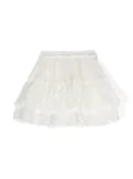 Stella McCartney Kids polka-dot tiered skirt - White