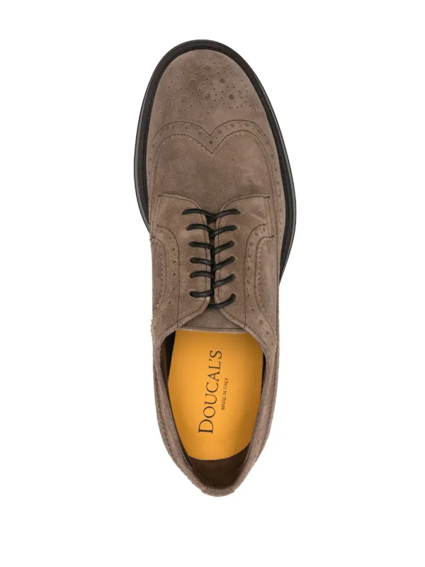 Doucal's lace-up Suede Brogues Brown FARFETCH IN