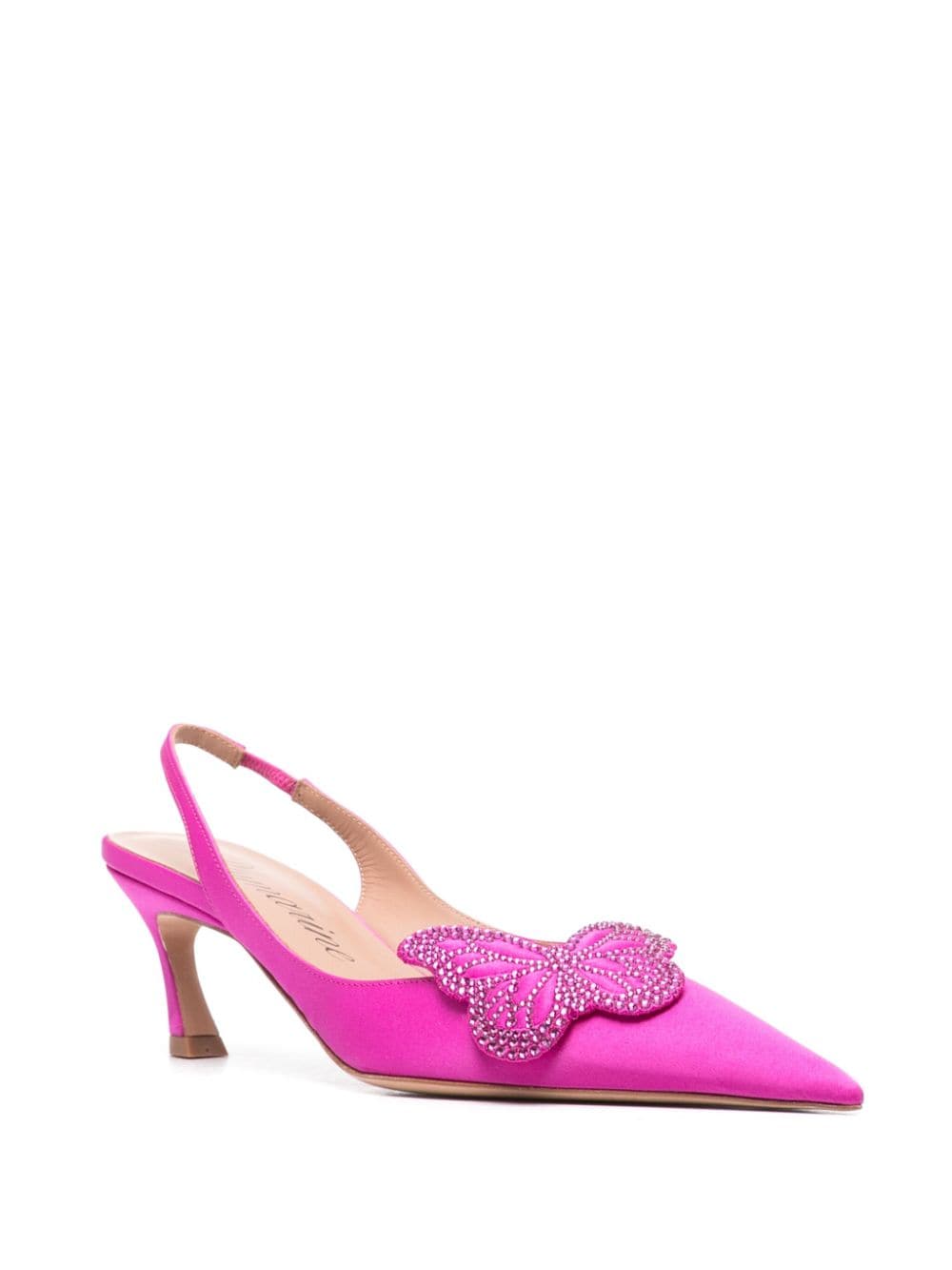 Blumarine 65 mm leren pumps met vlinderpatch Roze